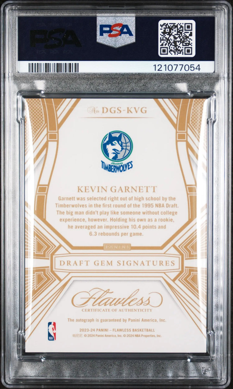 2023 Panini Flawless Draft Gem Signatures Autograph Kevin Garnett Auto /25 PSA 8 