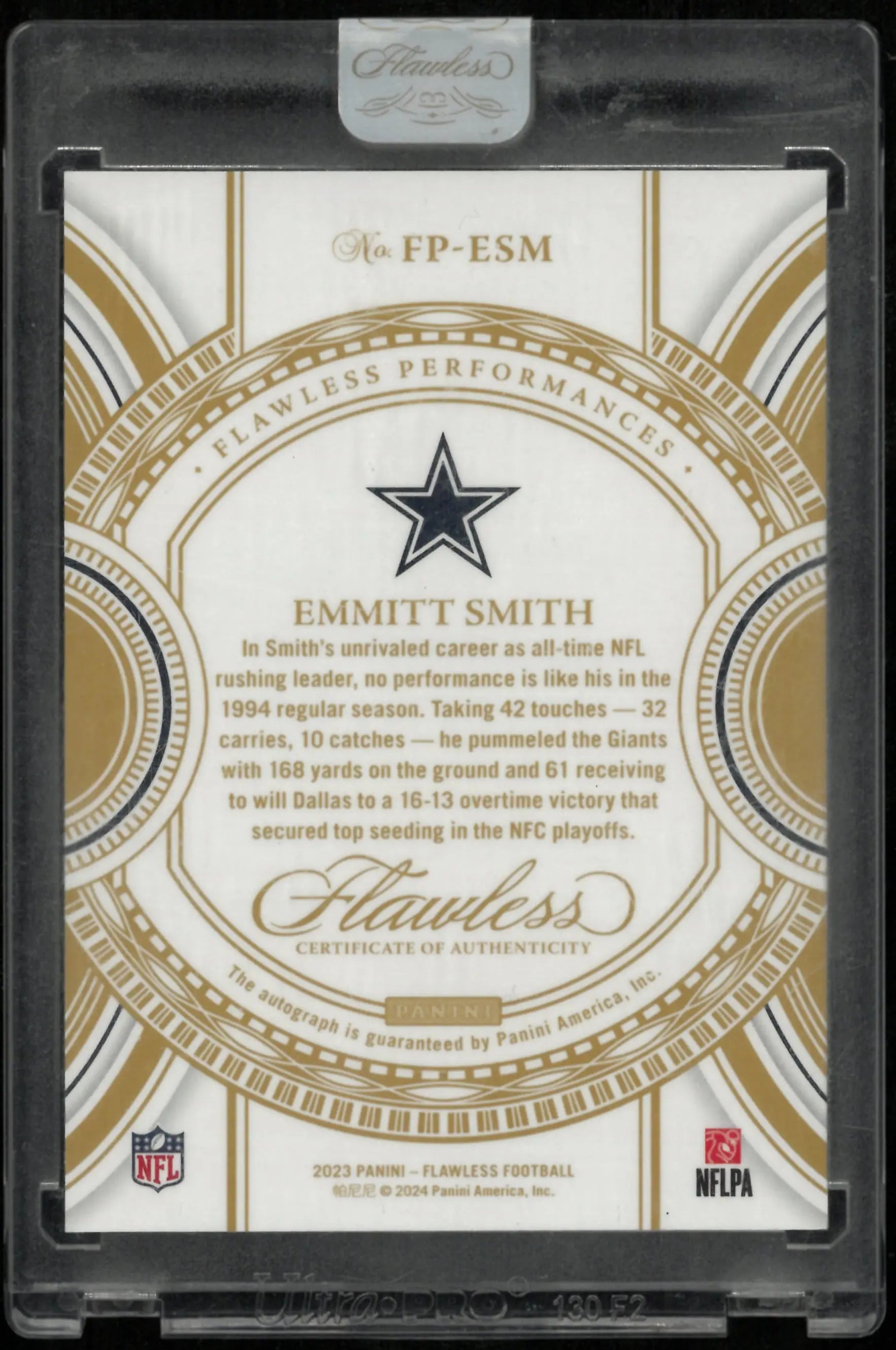 2023 Panini Flawless Performances Auto Emmitt Smith /20 
