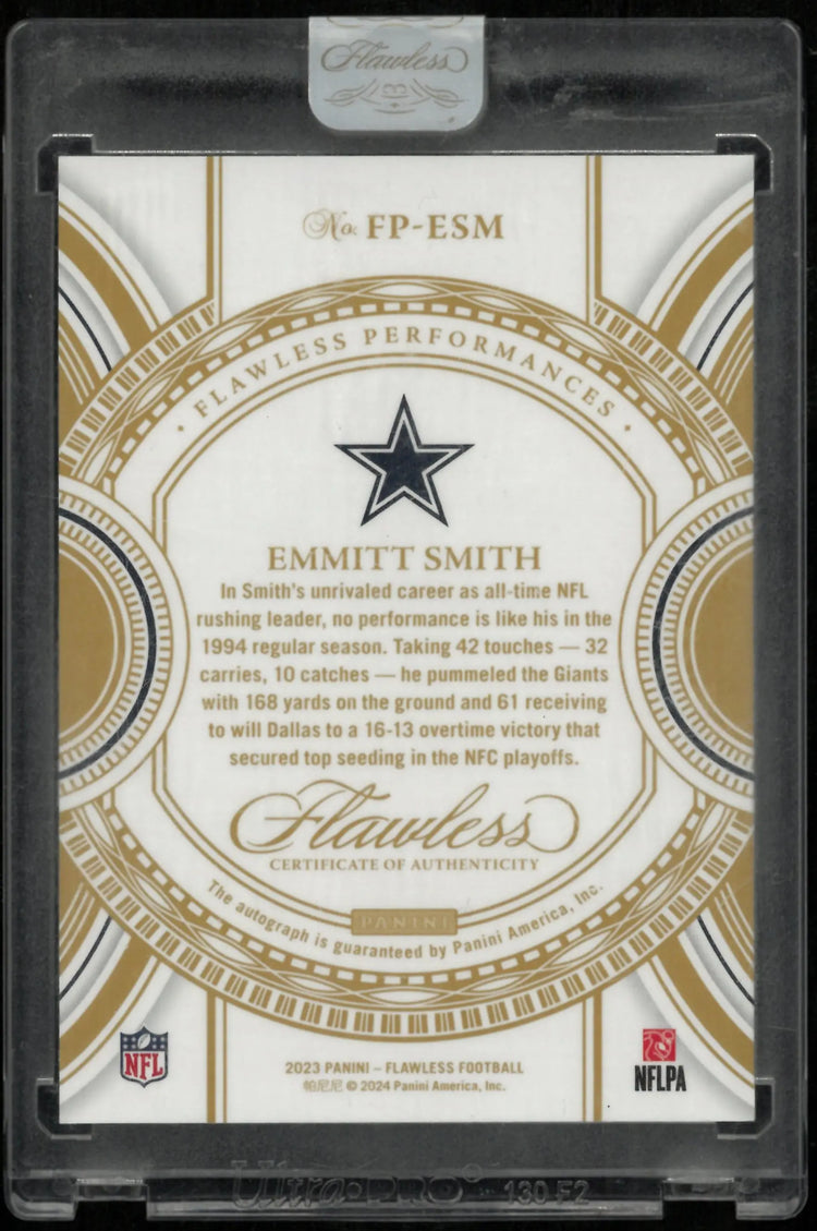 2023 Panini Flawless Performances Auto Emmitt Smith /20 