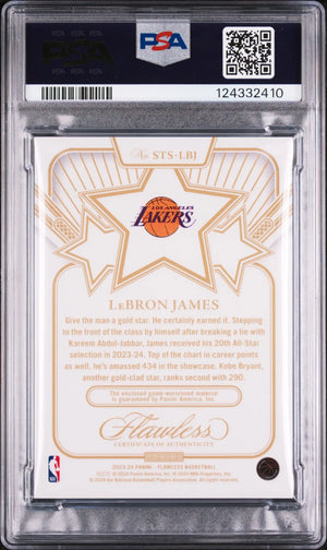 2023 Panini Flawless Star Swatches #STSLBJ Lebron James Star Swatch /25 PSA 9 