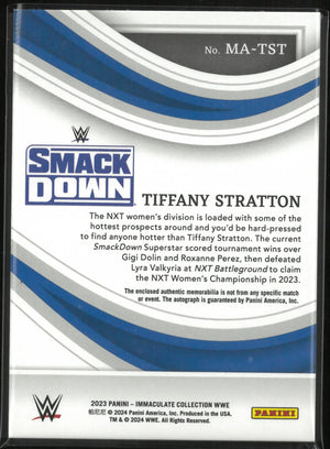 2023 Panini Immaculate Collection SmackDown Tiffany Stratton Patch Blue /99 