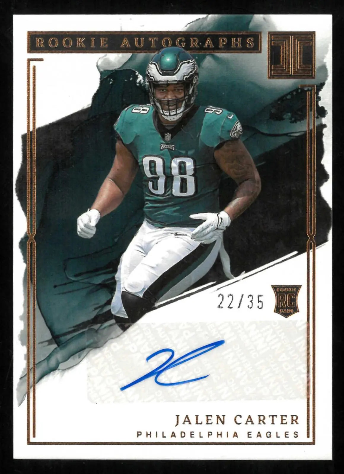 2023 Panini Impeccable Football Rookie Autograph Jalen Carter Auto RC Bronze /35 