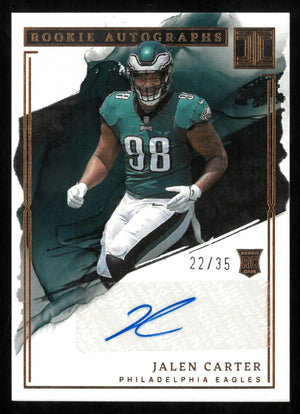 2023 Panini Impeccable Football Rookie Autograph Jalen Carter Auto RC Bronze /35 