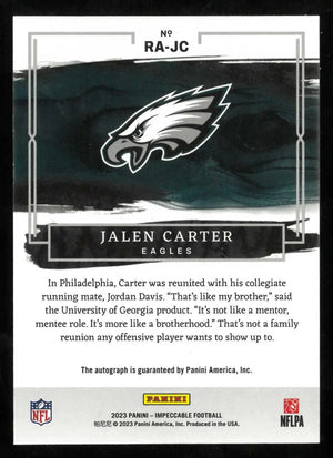 2023 Panini Impeccable Football Rookie Autograph Jalen Carter Auto RC Bronze /35 