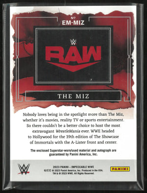 2023 Panini Impeccable WWE Elegance The Miz Autograph Auto /25 