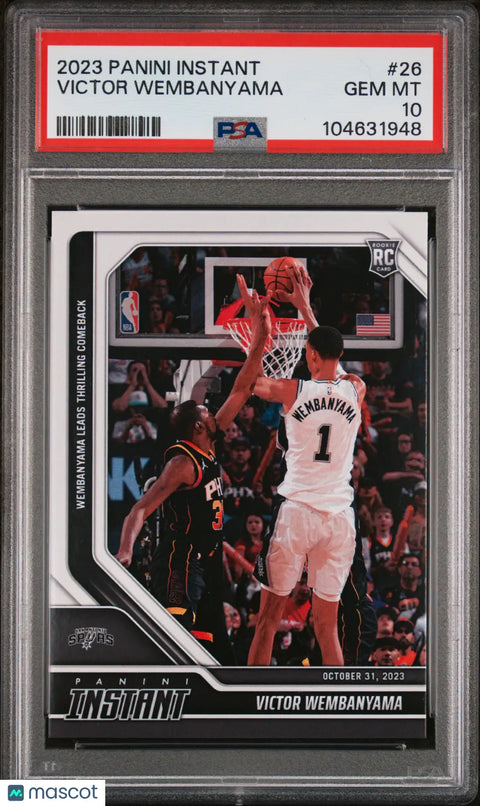 その他 2023 PANINI INSTANT WEMBANYAMA PSA10 2023-24 Prizm Victor Wembanyama PSA 10 Rookie Instant Impact