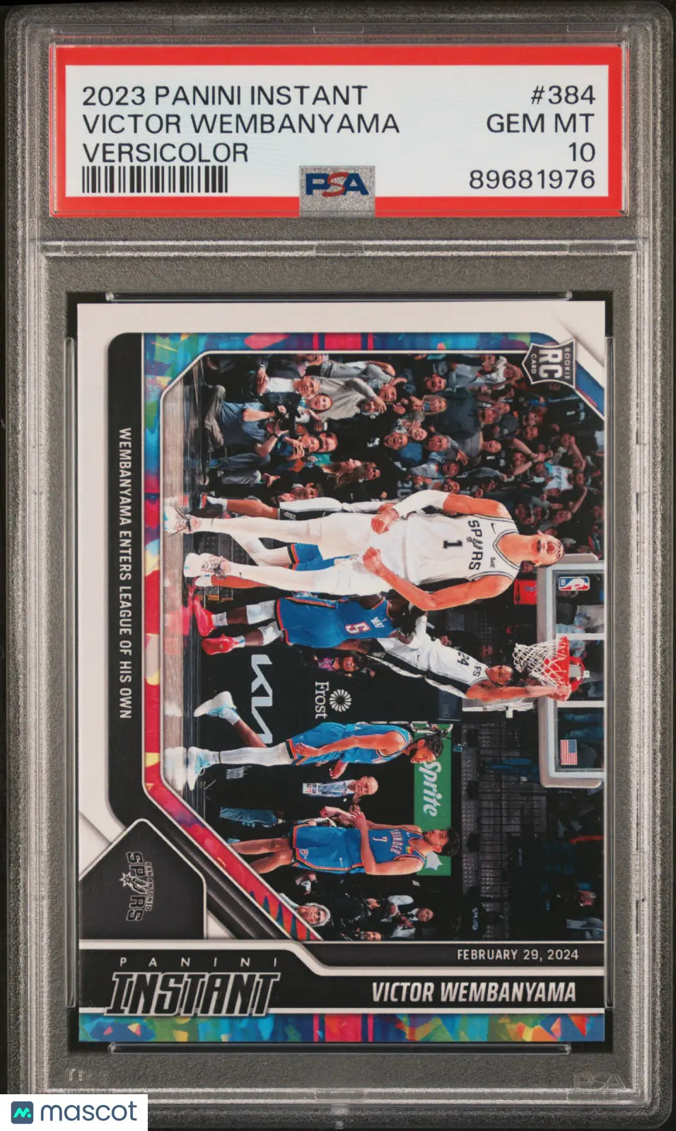 2023 Panini Instant Victor Wembanyama RC Rookie #384 Versicolor PSA 10 