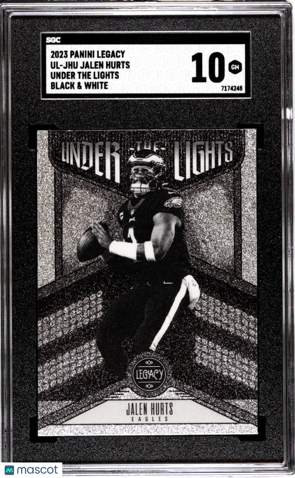 2023 Panini Legacy Jalen Hurts Under The Lights Black White SGC 10 