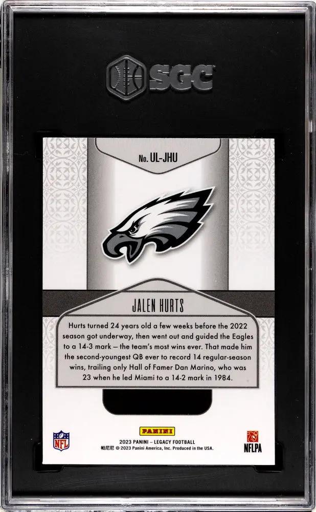 2023 Panini Legacy Jalen Hurts Under The Lights Black White SGC 10 