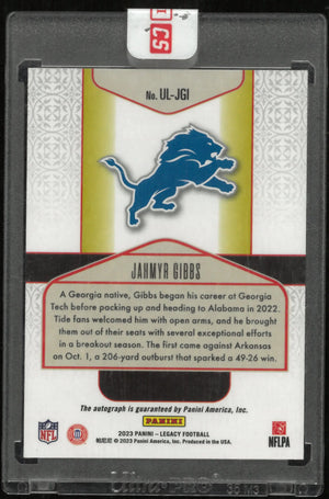 2023 Panini Legacy Under The Lights Jahmyr Gibbs Autograph 