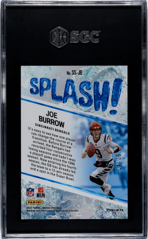 2023 Panini Mosaic Football Joe Burrow Splash White Prizm SGC 10 /25 