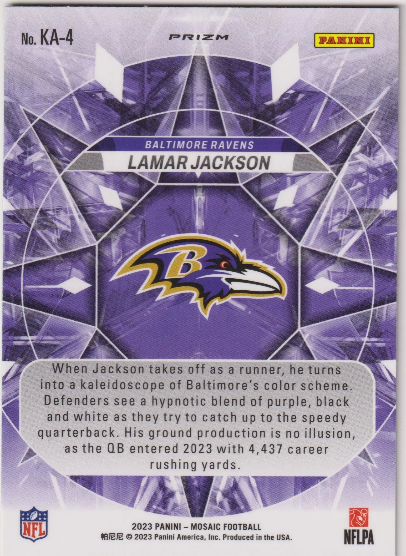2023 Panini Mosaic Kaleidoscope Lamar Jackson 