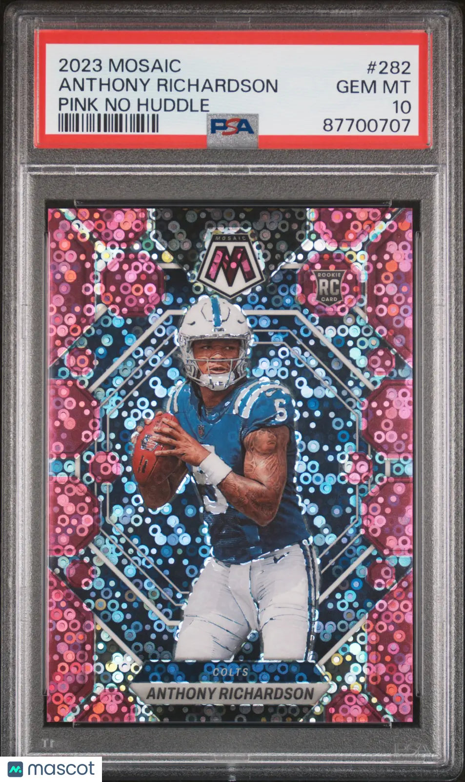 2023 Panini Mosaic PSA 10 Anthony Richardson RC Pink No Huddle /20 #282 