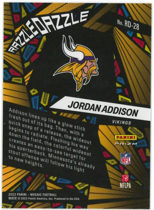 2023 Panini Mosaic Razzle Dazzle Rookie Jordan Addison RC 