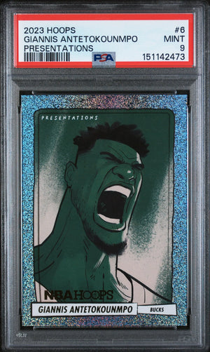 2023 Panini NBA Hoops Presentations Giannis Antetokounmpo PSA 9 