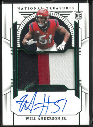 2023 Panini National Treasure Rookie Patch Autograph Will Anderson Jr. Green 