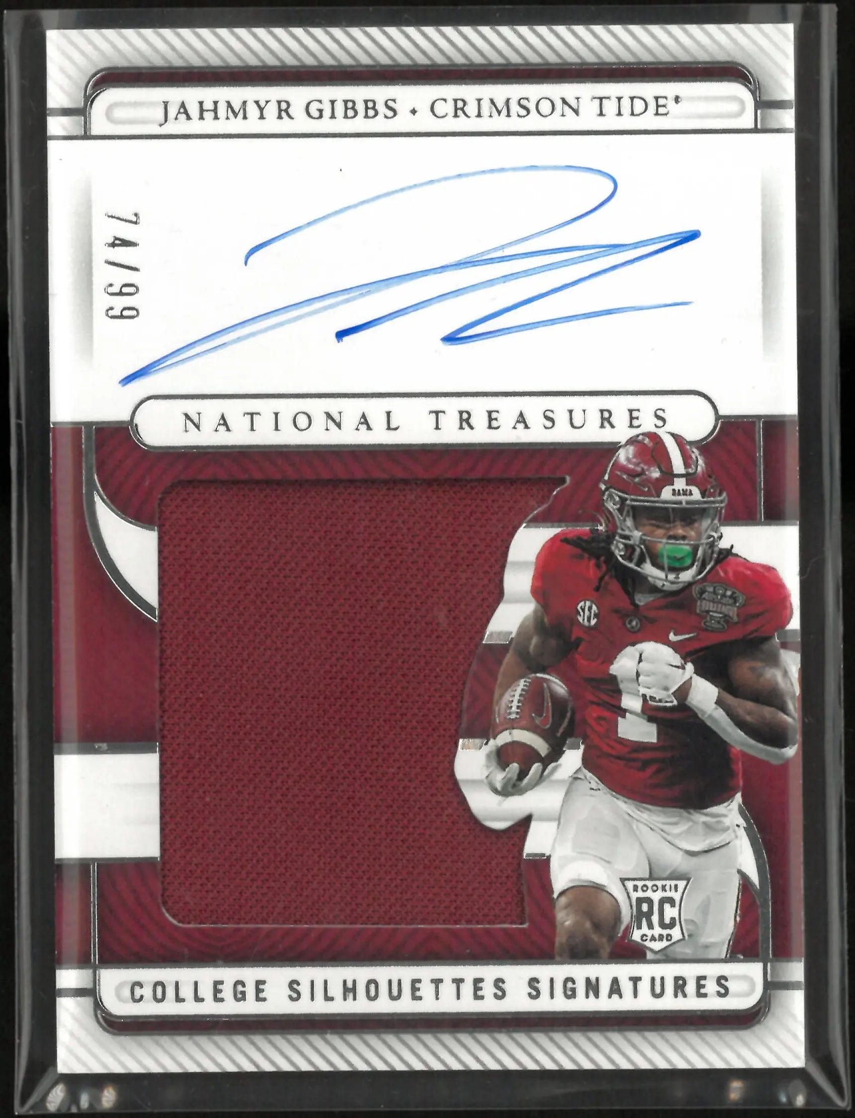 2023 Panini National Treasures College Silhouettes Jahmyr Gibbs Auto Patch /99 
