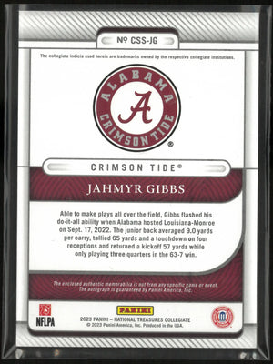 2023 Panini National Treasures College Silhouettes Jahmyr Gibbs Auto Patch /99 