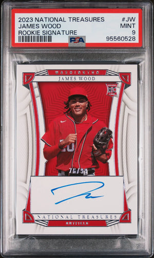 2023 Panini National Treasures Rookie Autograph James Wood Auto RC PSA 9 
