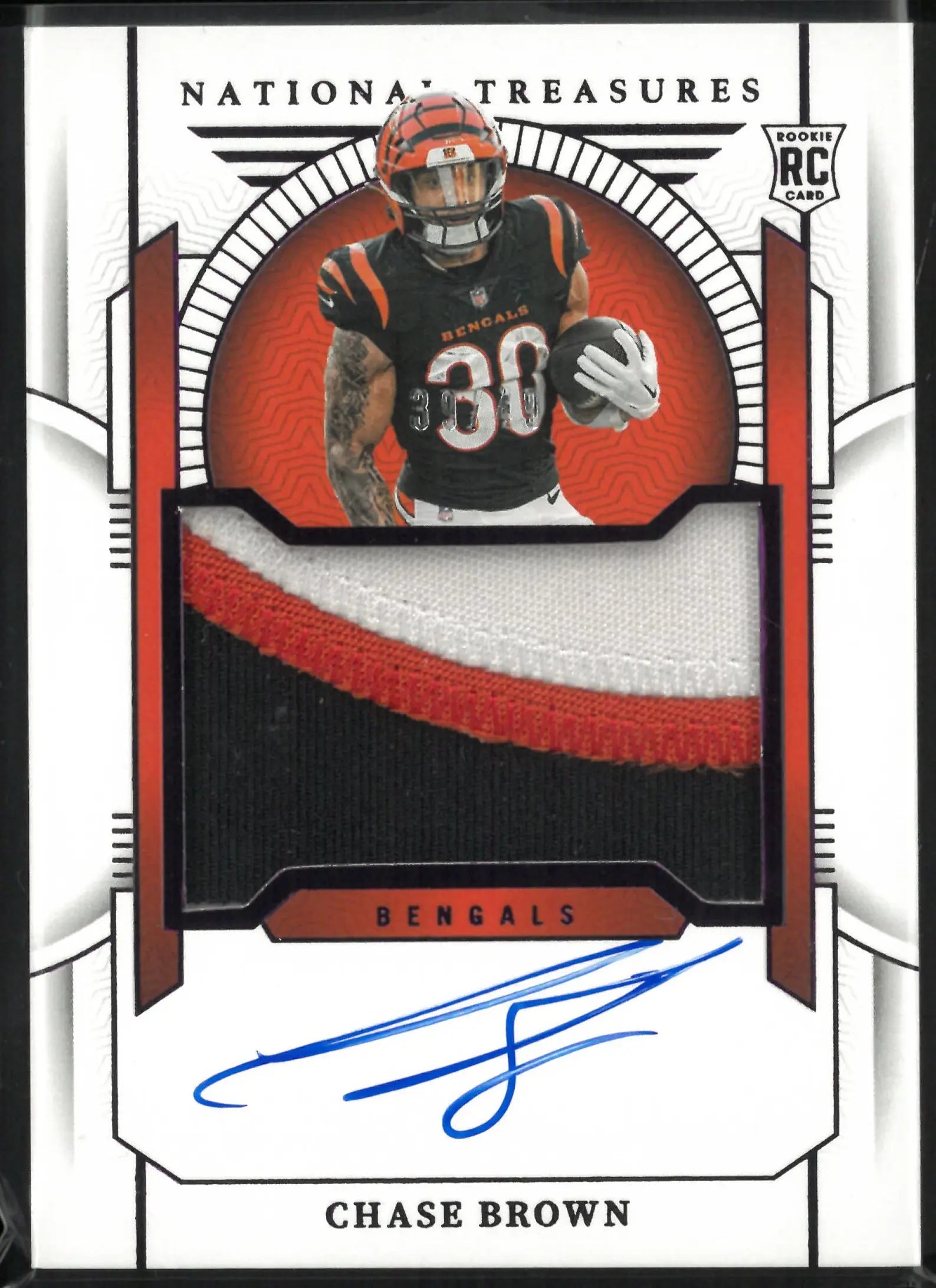 2023 Panini National Treasures Rookie Patch Autograph Chase Brown Auto RC 