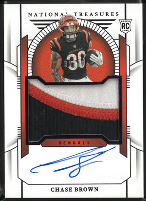 2023 Panini National Treasures Rookie Patch Autograph Chase Brown Auto RC 