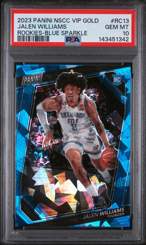 2023 Panini National Vip Gold Rookies Jalen Williams Blue Sparkle /149 RC PSA 10 
