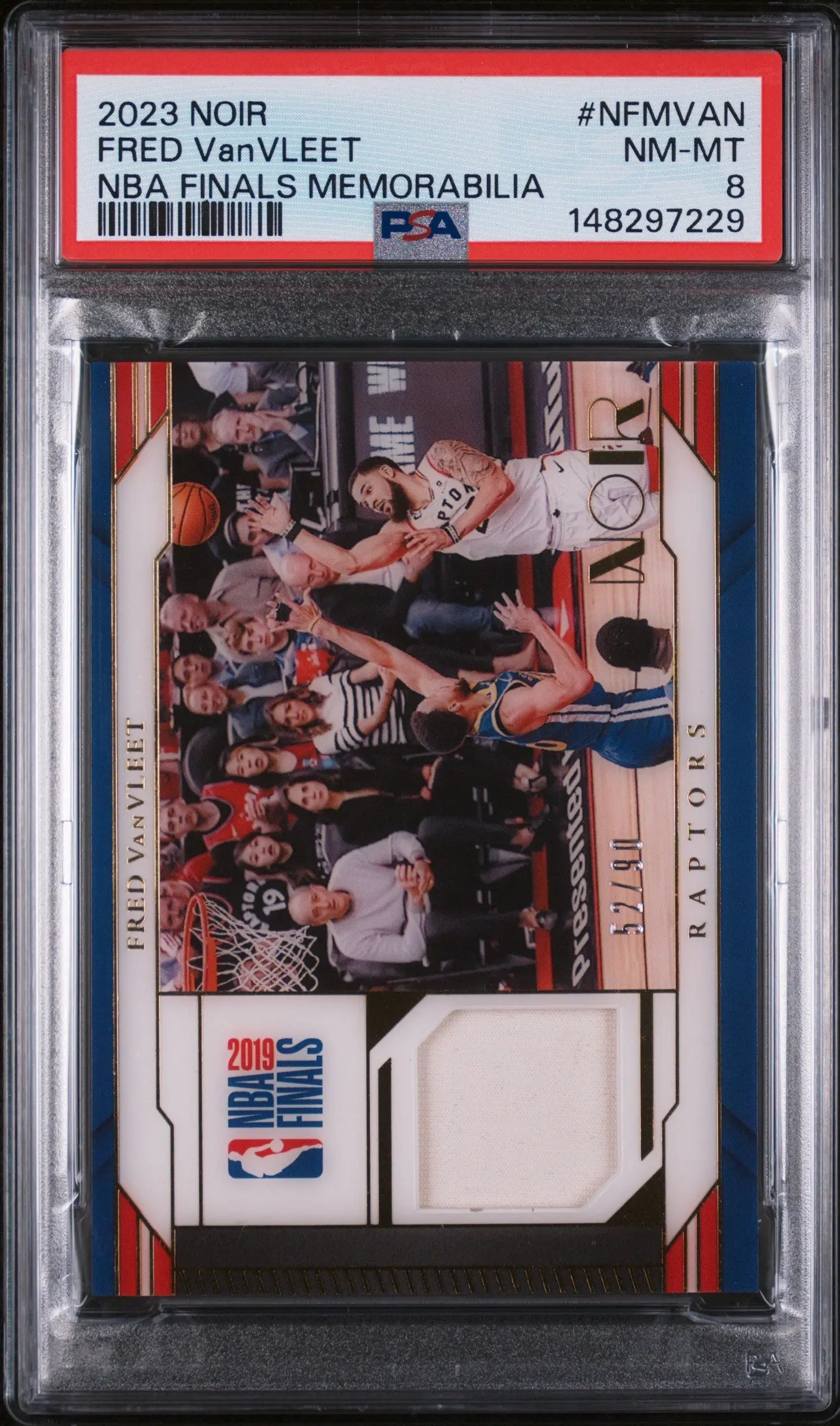 2023 Panini Noir NBA Finals Memorabilia Game Used Patch Fred Vanvleet /90 PSA 8 