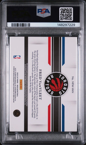 2023 Panini Noir NBA Finals Memorabilia Game Used Patch Fred Vanvleet /90 PSA 8 
