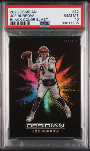 2023 Panini Obsidian Black Color Blast Joe Burrow PSA 10 