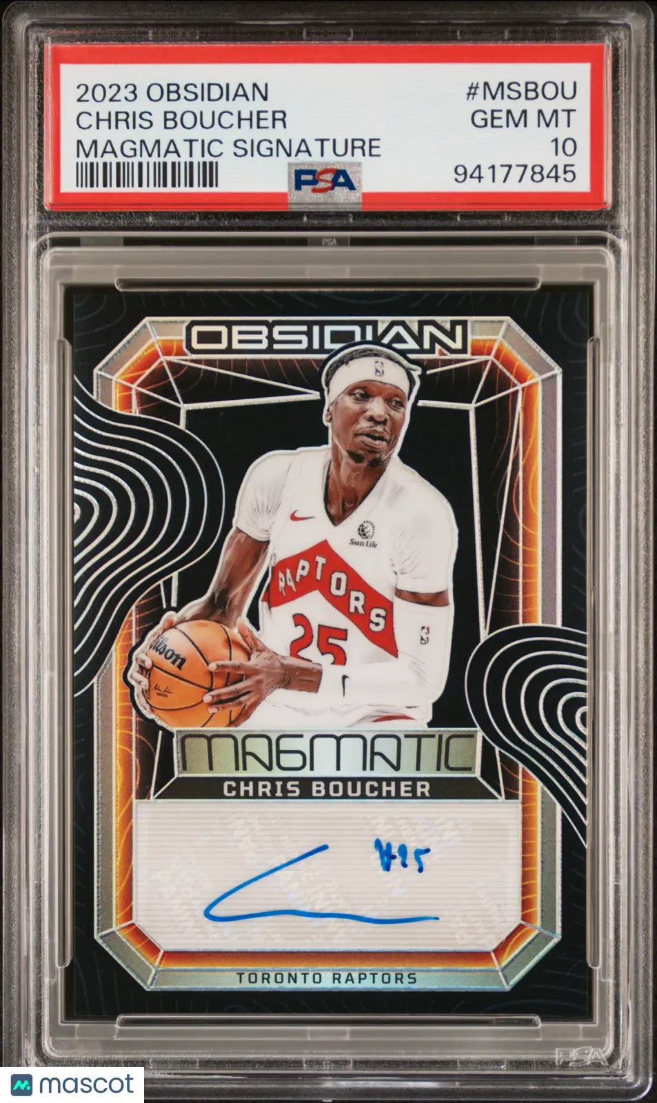 2023 Panini Obsidian Magmatic Signatures Auto Chris Boucher /149 PSA 10 