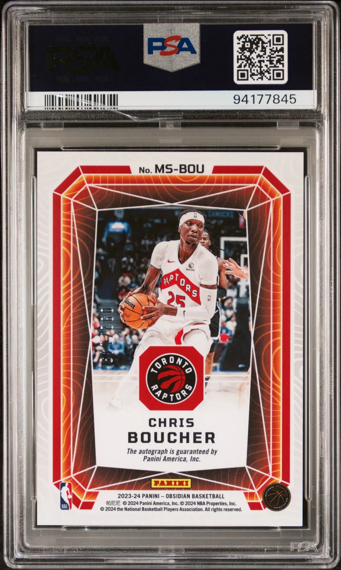 2023 Panini Obsidian Magmatic Signatures Auto Chris Boucher /149 PSA 10 