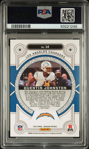 2023 Panini Obsidian Orbital Quentin Johnston RC Electric Etch Orange PSA 10 /65 