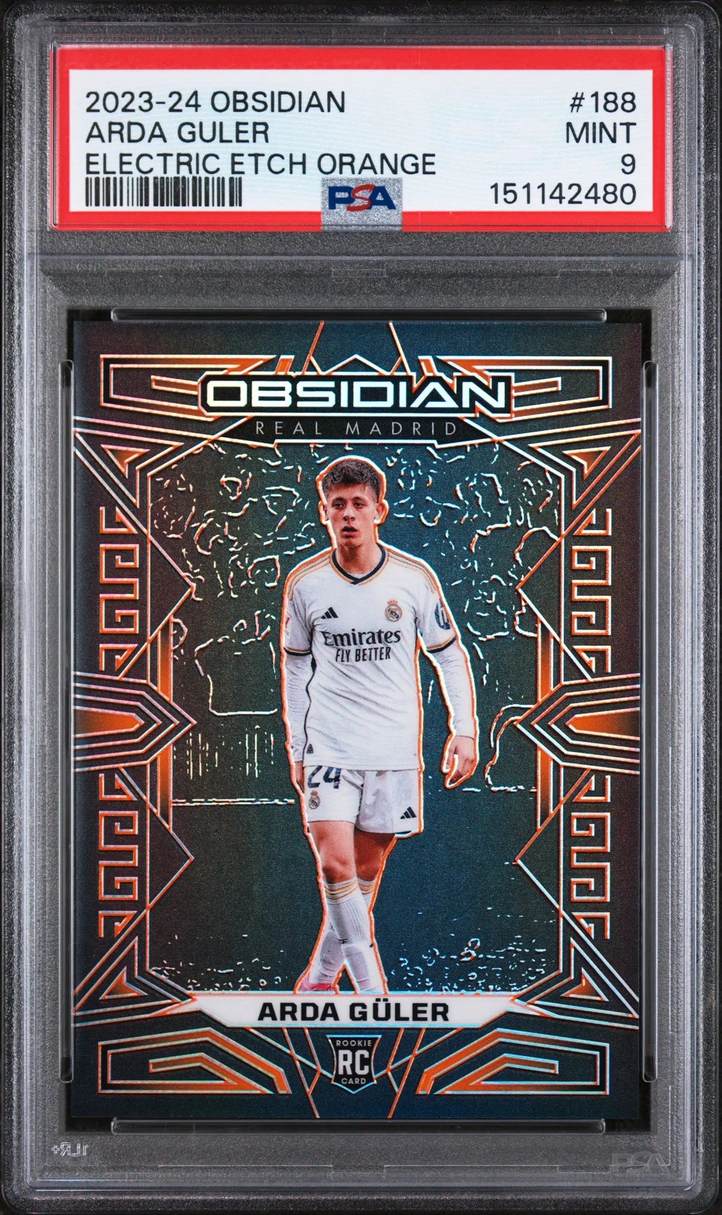 2023 Panini Obsidian Rookie Arda Guler Electric Etch Orange RC PSA 9 