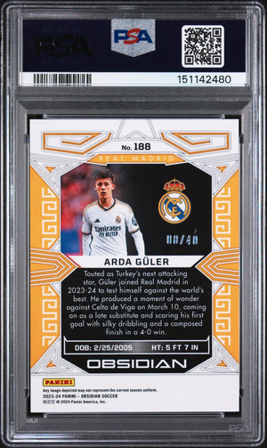 2023 Panini Obsidian Rookie Arda Guler Electric Etch Orange RC PSA 9 
