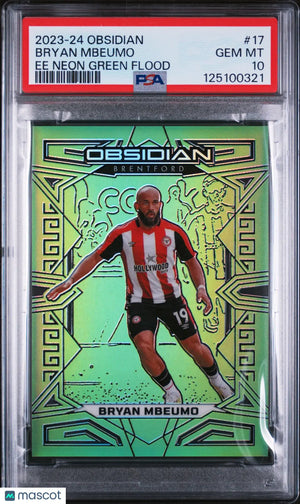 2023 Panini Obsidian Soccer Bryan Mbeumo EE Neon Green Flood PSA 10 1/3 