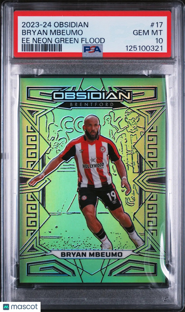 2023 Panini Obsidian Soccer Bryan Mbeumo EE Neon Green Flood PSA 10 1/3 