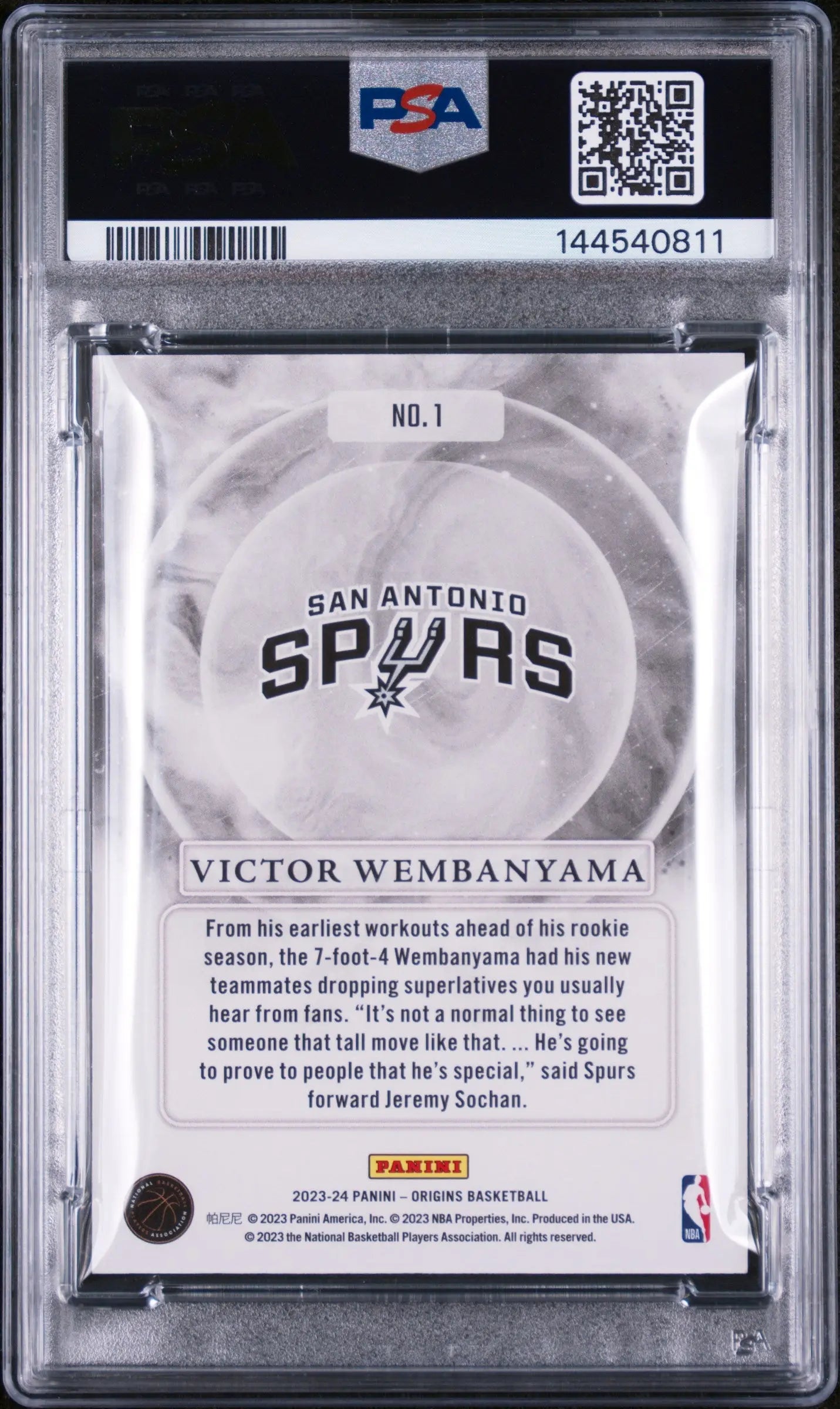 2023 Panini Origins Euphoria Rookie Victor Wembanyama #1 PSA 9 