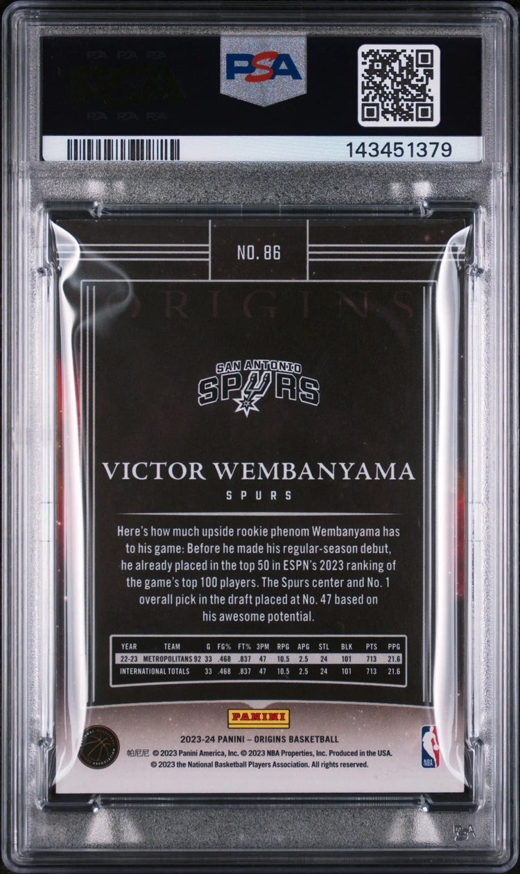 2023 Panini Origins Rookie Victor Wembanyama RC PSA 9 