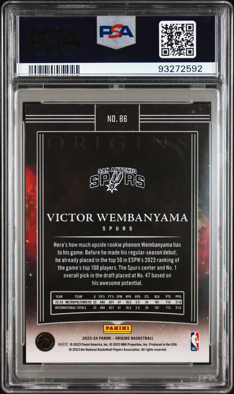 2023 Panini Origins Rookie Victor Wembanyama RC PSA 9 