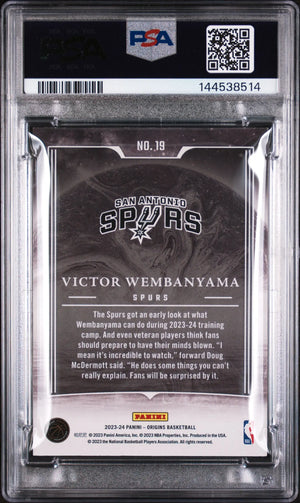 2023 Panini Origins Taking The Leap Rookie Victor Wembanyama RC PSA 8 