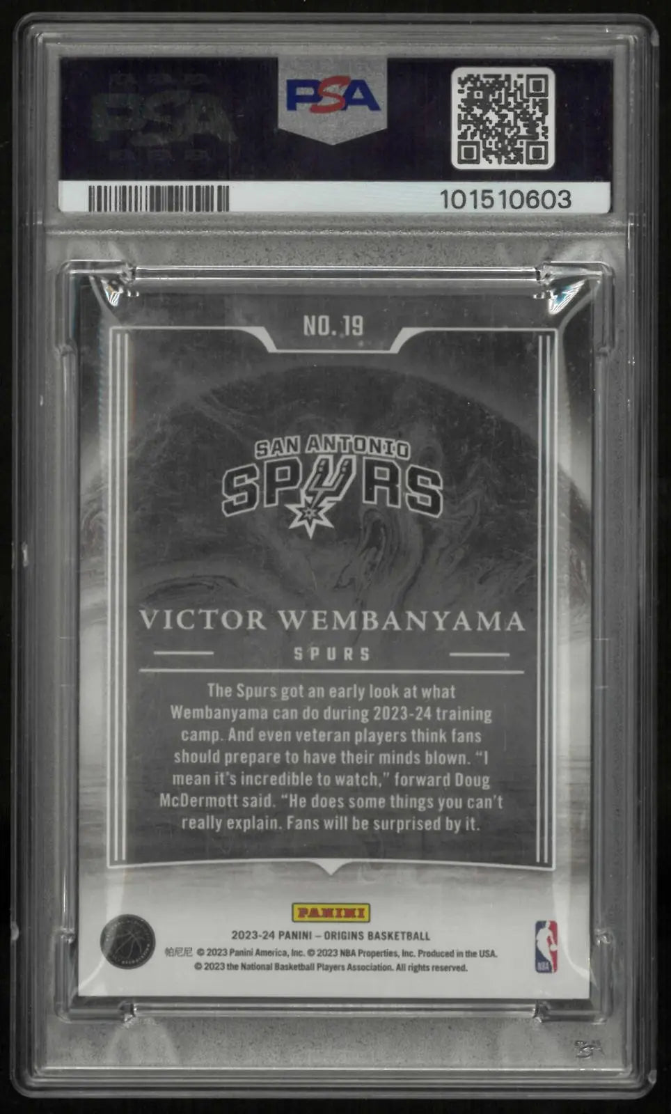 2023 Panini Origins Taking The Leap Rookie Victor Wembanyama RC PSA 9 