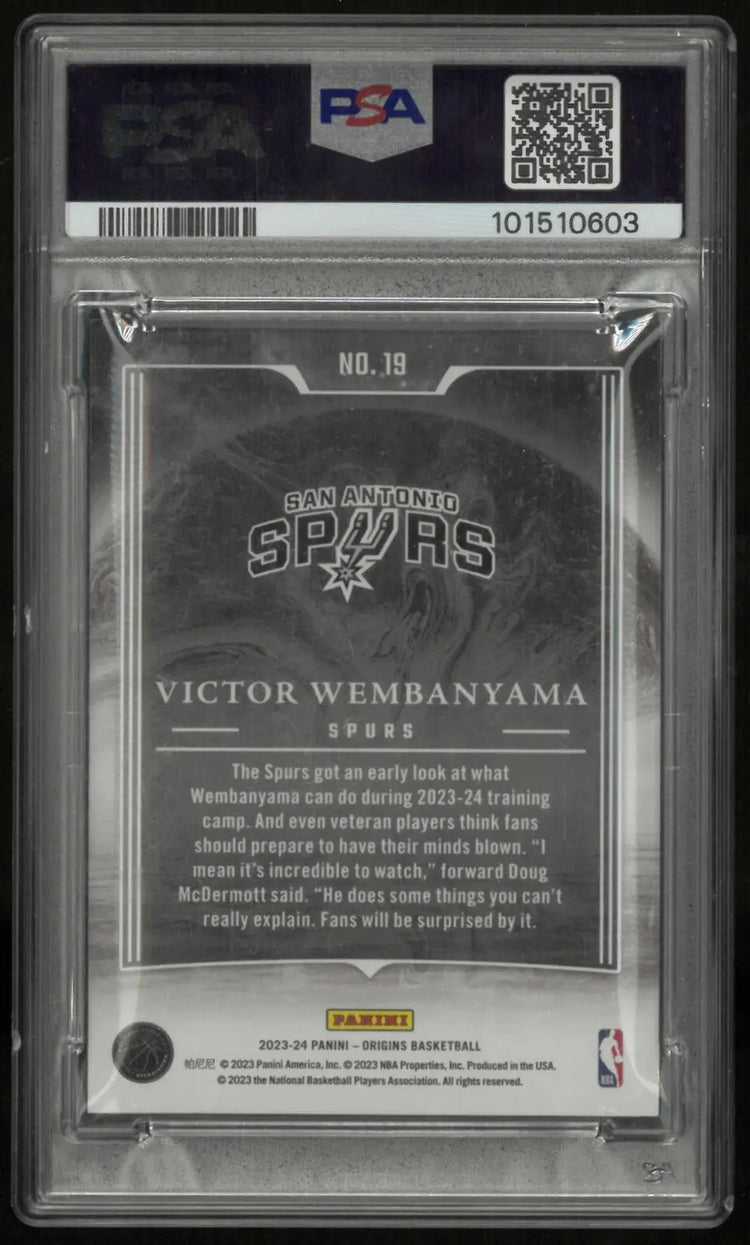 2023 Panini Origins Taking The Leap Rookie Victor Wembanyama RC PSA 9 