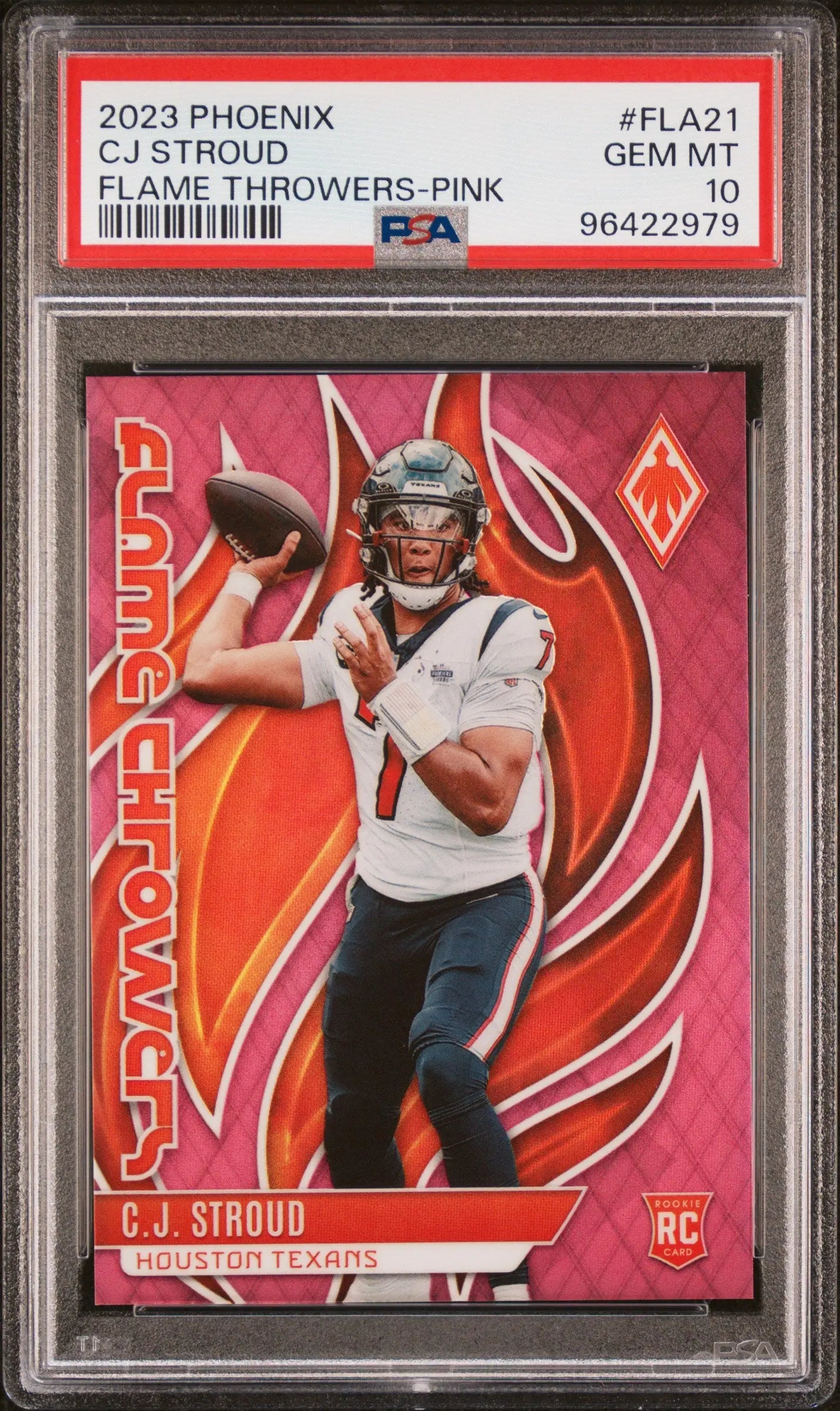 2023 Panini Phoenix Flame Throwers Rookie CJ Stroud Pink /175 RC PSA 10 