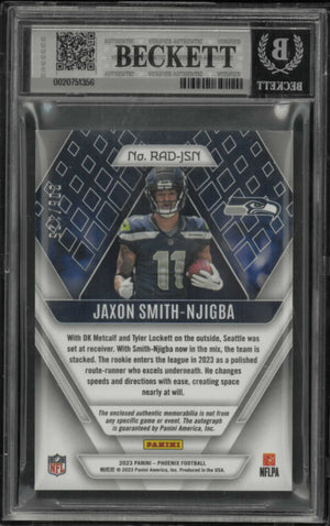 2023 Panini Phoenix Rookie Patch Auto Jaxon Smith-Njigba RC /125 BGS 7.5 Auto 10 