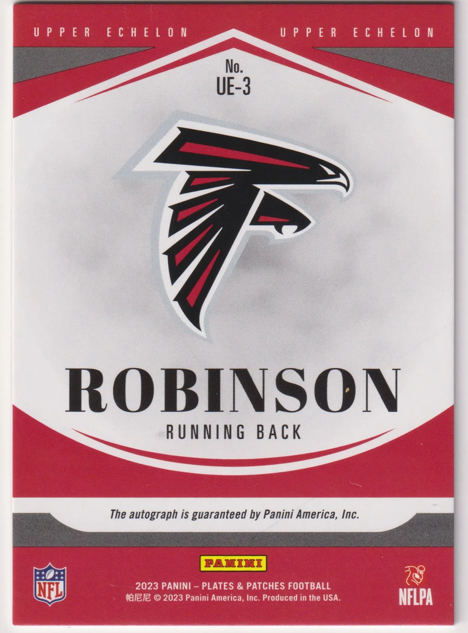2023 Panini Plates & Patches Rookie Autograph Bijan Robinson Auto /75 RC 
