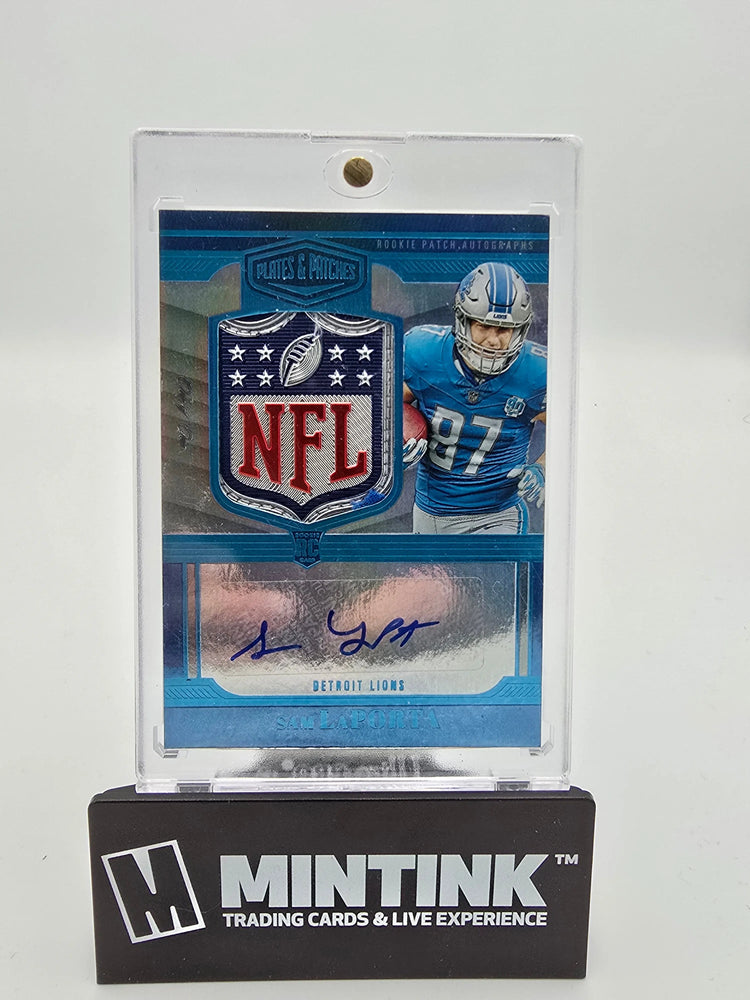 2023 Panini Plates & Patches Sam LaPorta Rookie Auto NFL Shield 1/1 #RPA-12 