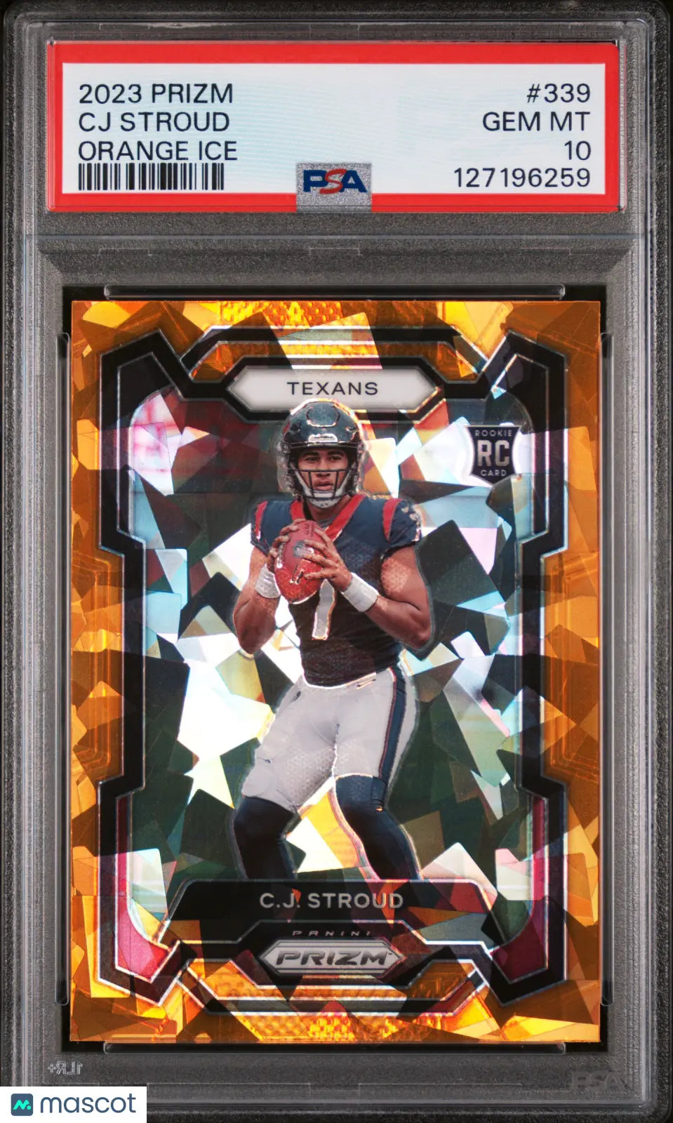 2023 Panini Prizm CJ Stroud #339 Orange Ice PSA 10 RC Rookie 