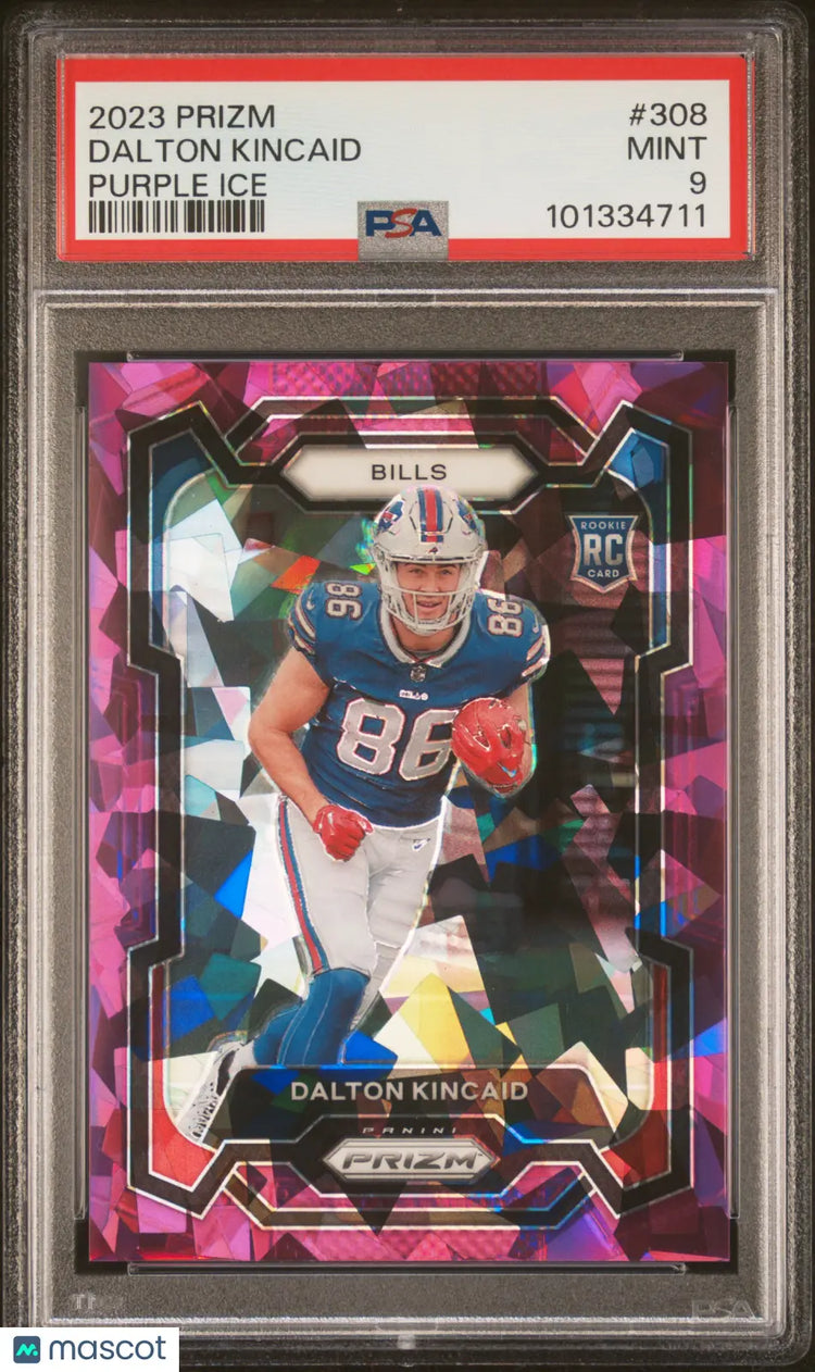2023 Panini Prizm Dalton Kincaid RC Rookie Purple Ice PSA 9 /225 