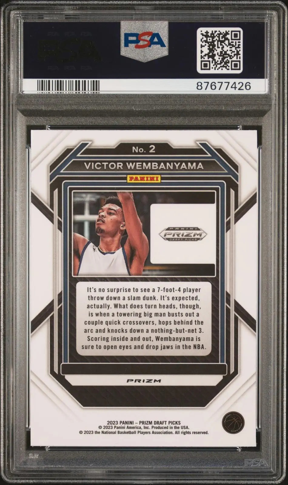 2023 Panini Prizm Draft Picks Rookie Victor Wembanyama RC Silver Prizm PSA 10 