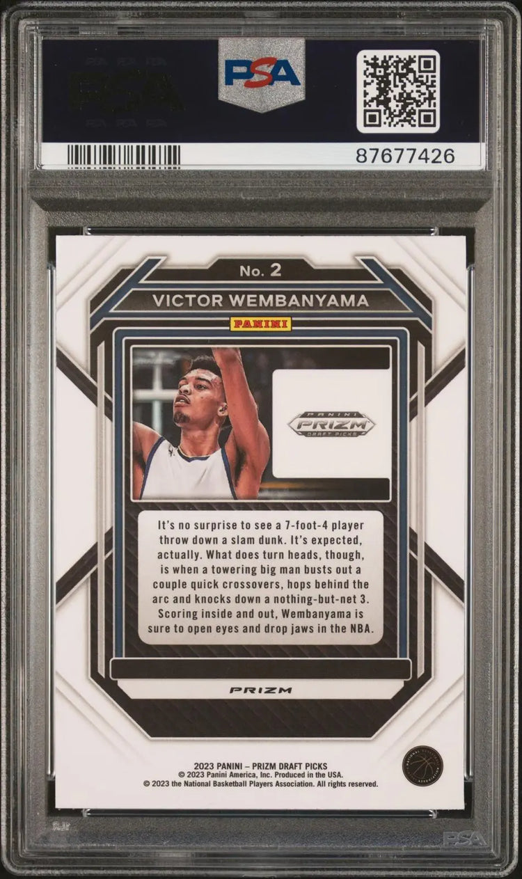 2023 Panini Prizm Draft Picks Rookie Victor Wembanyama RC Silver Prizm PSA 10 
